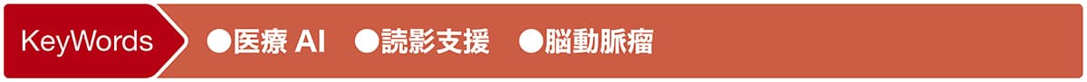 KeyWords ●医療AI ●読影支援 ●脳動脈瘤